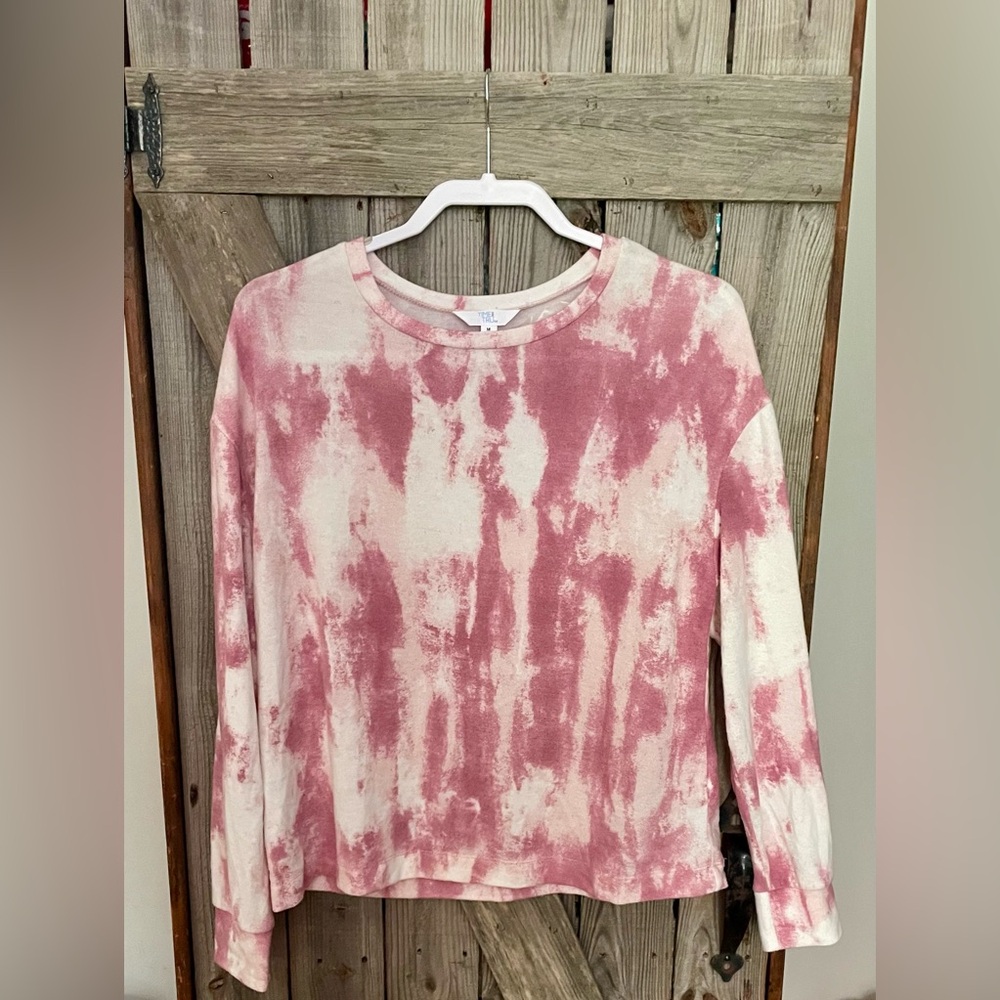 Time and Tru Pink Tie-Dye Long Sleeve Tee